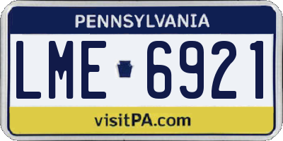 PA license plate LME6921