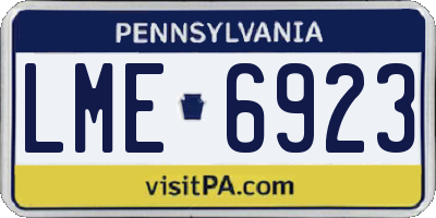 PA license plate LME6923