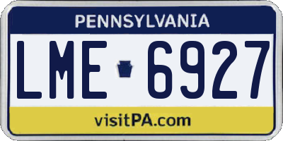 PA license plate LME6927