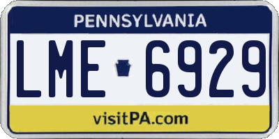 PA license plate LME6929
