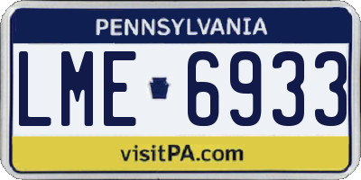 PA license plate LME6933