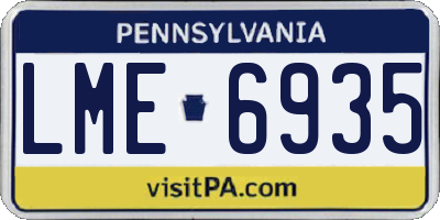 PA license plate LME6935