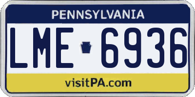 PA license plate LME6936