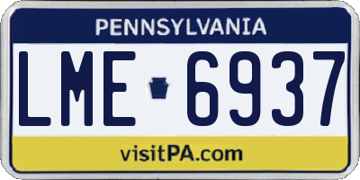 PA license plate LME6937
