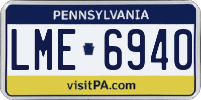 PA license plate LME6940