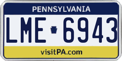 PA license plate LME6943