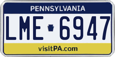 PA license plate LME6947