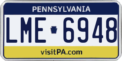 PA license plate LME6948