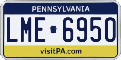 PA license plate LME6950