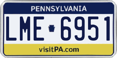 PA license plate LME6951