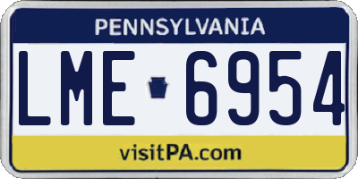 PA license plate LME6954