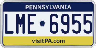 PA license plate LME6955