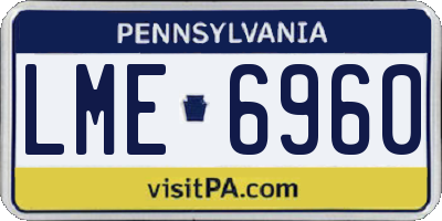 PA license plate LME6960