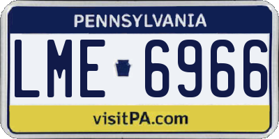 PA license plate LME6966