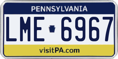 PA license plate LME6967