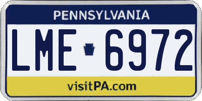 PA license plate LME6972