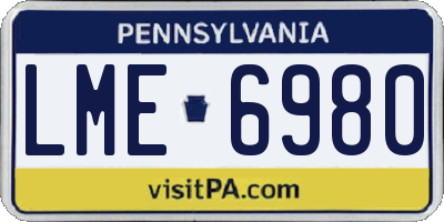 PA license plate LME6980