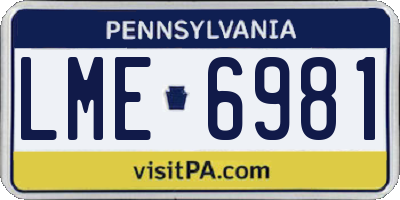 PA license plate LME6981