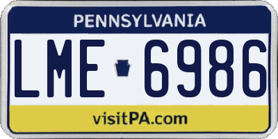 PA license plate LME6986