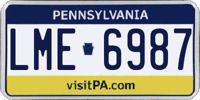 PA license plate LME6987