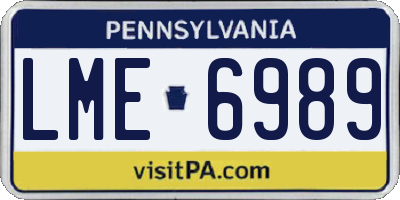 PA license plate LME6989