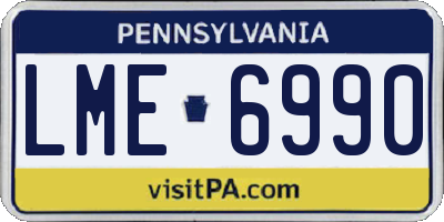 PA license plate LME6990