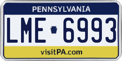 PA license plate LME6993