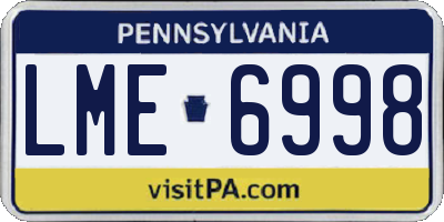 PA license plate LME6998
