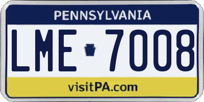 PA license plate LME7008