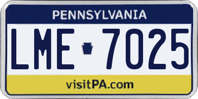 PA license plate LME7025