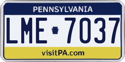 PA license plate LME7037