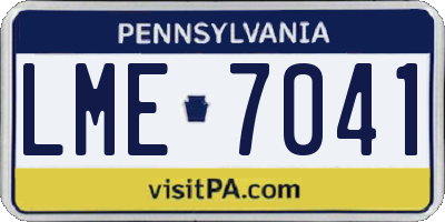 PA license plate LME7041
