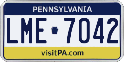 PA license plate LME7042