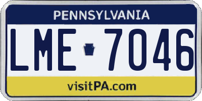 PA license plate LME7046