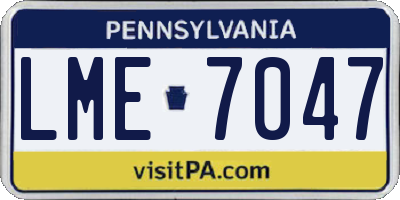 PA license plate LME7047