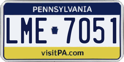 PA license plate LME7051