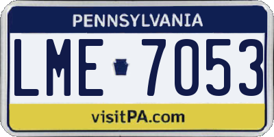 PA license plate LME7053