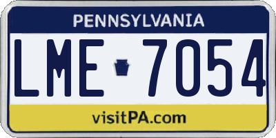 PA license plate LME7054