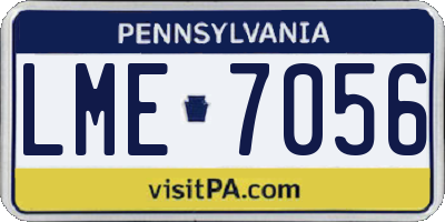 PA license plate LME7056