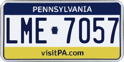 PA license plate LME7057