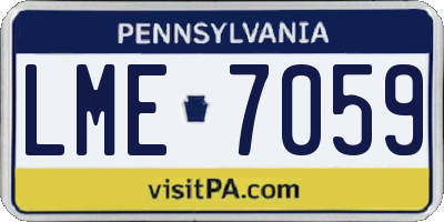 PA license plate LME7059