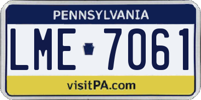 PA license plate LME7061
