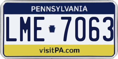 PA license plate LME7063