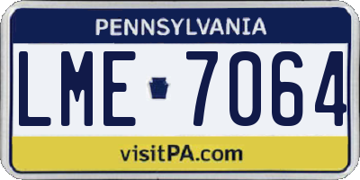 PA license plate LME7064