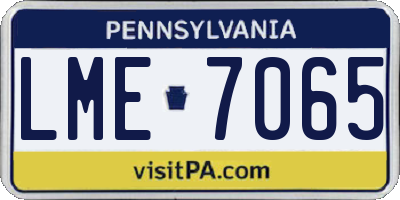 PA license plate LME7065