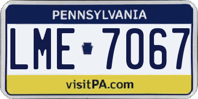 PA license plate LME7067