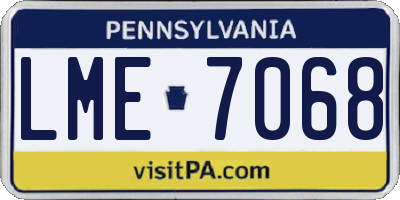 PA license plate LME7068