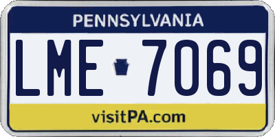 PA license plate LME7069