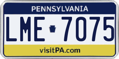PA license plate LME7075