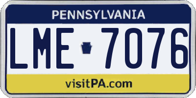 PA license plate LME7076